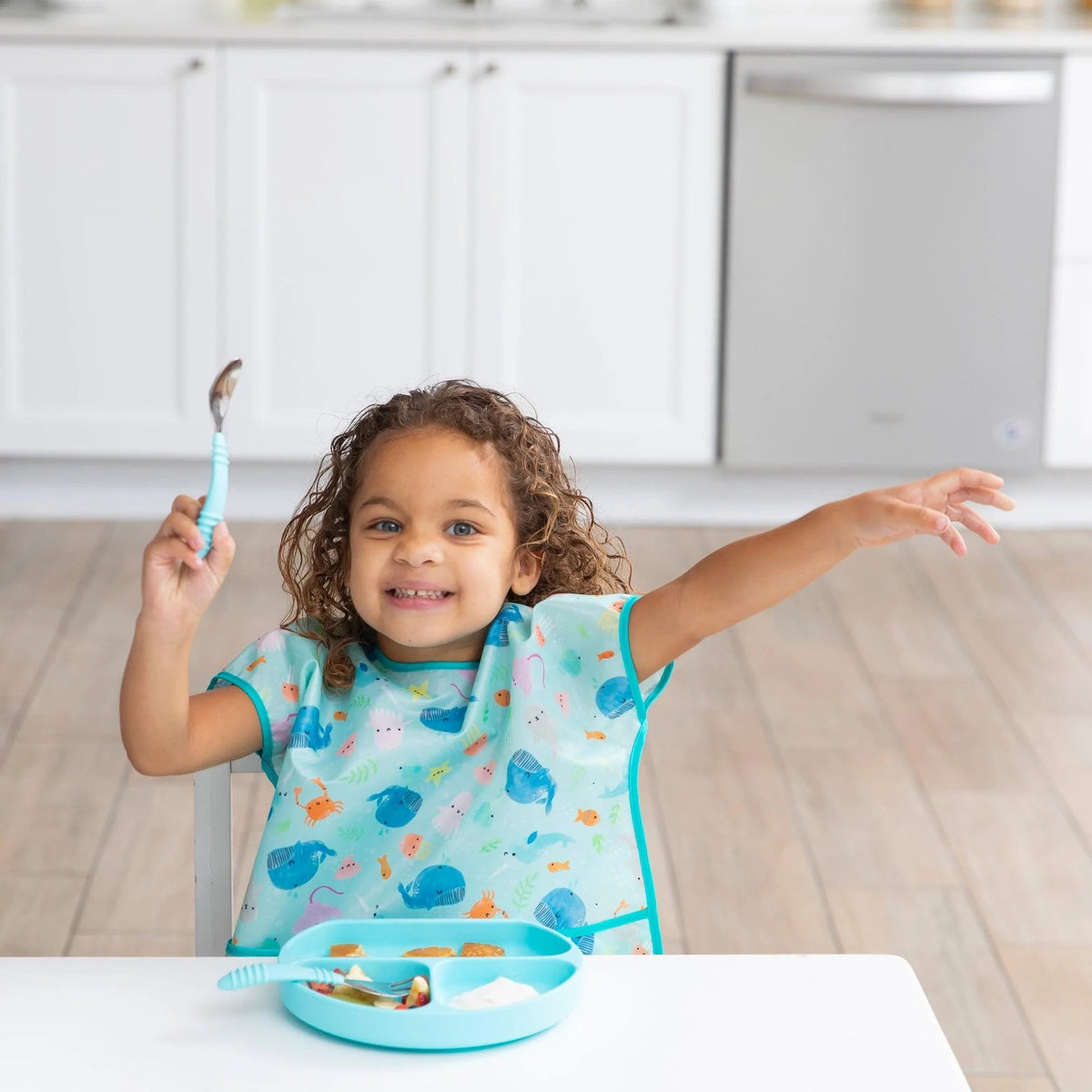 Ocean Themed Feeding Bib For Toddlers 1-3 yrs | Bumkins