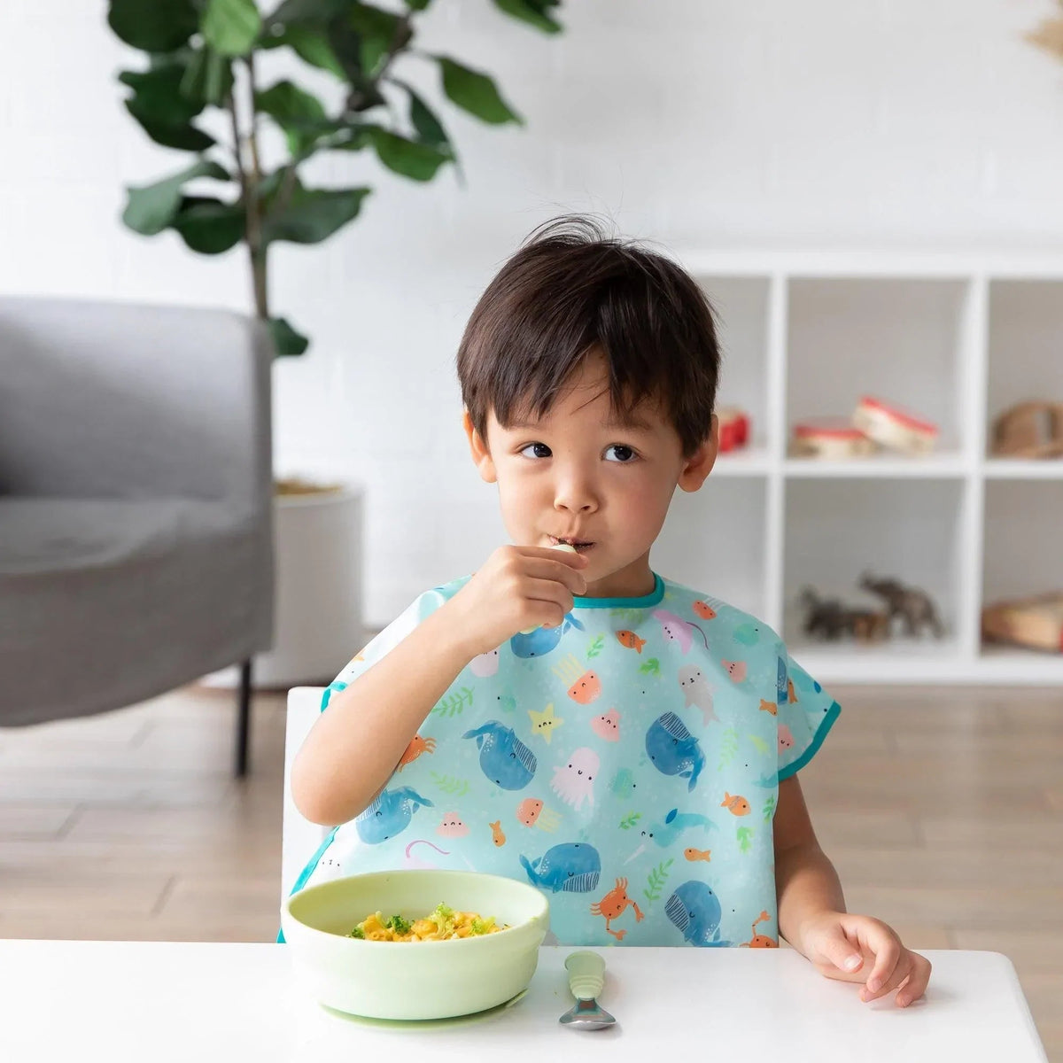 Ocean Themed Feeding Bib For Toddlers 1-3 yrs | Bumkins
