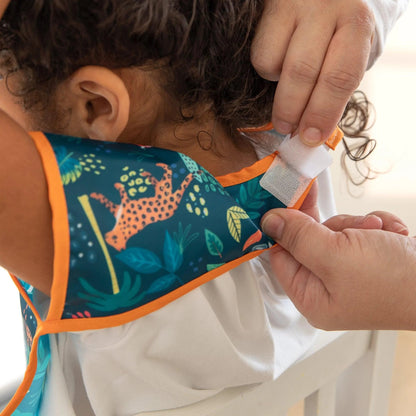 Short Sleeve Jungle Print Feeding Bib For Toddlers 1-3 yrs | Bumkins