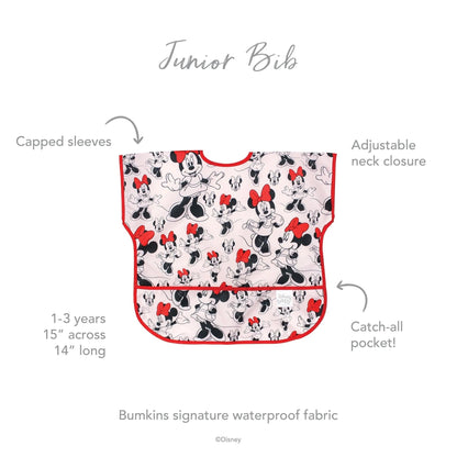 Minnie Mouse Short Sleeve Junior Bib for Baby & Toddler Ages 1-3 Baby | Bumkins