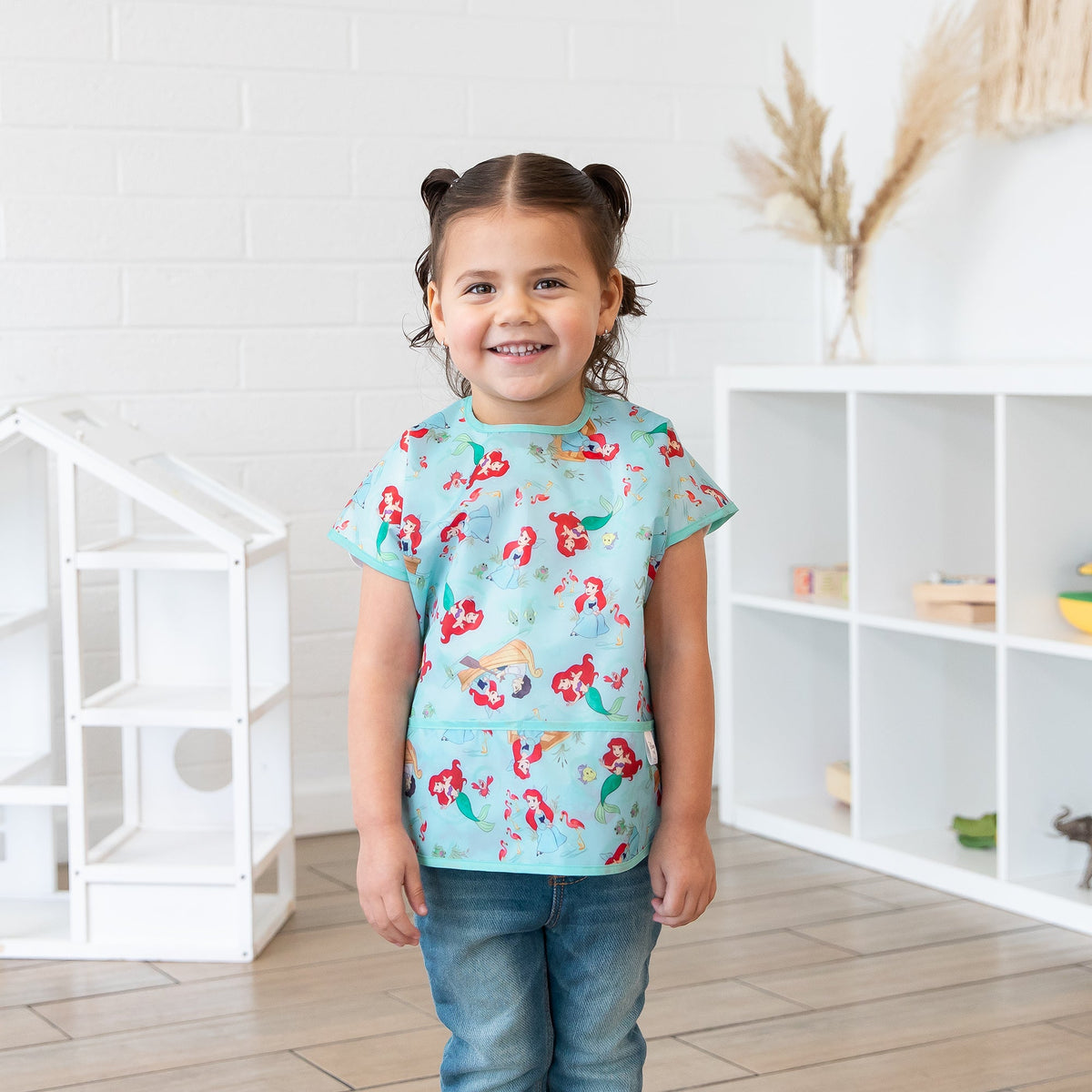 Disney Princess Ariel Short-Sleeved Toddler Bib | 1-3 Yrs | Bumkins