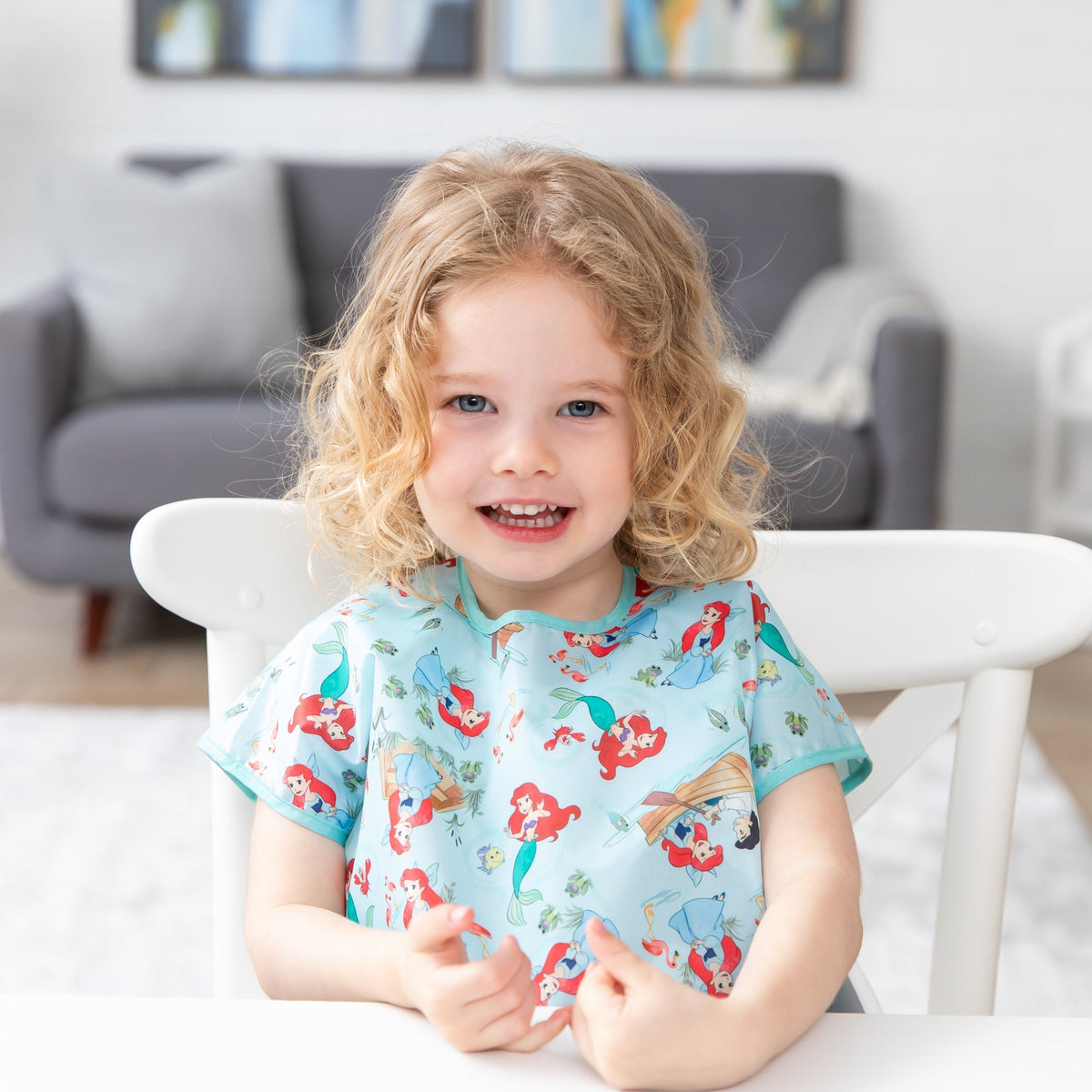 Disney Princess Ariel Short-Sleeved Toddler Bib | 1-3 Yrs | Bumkins
