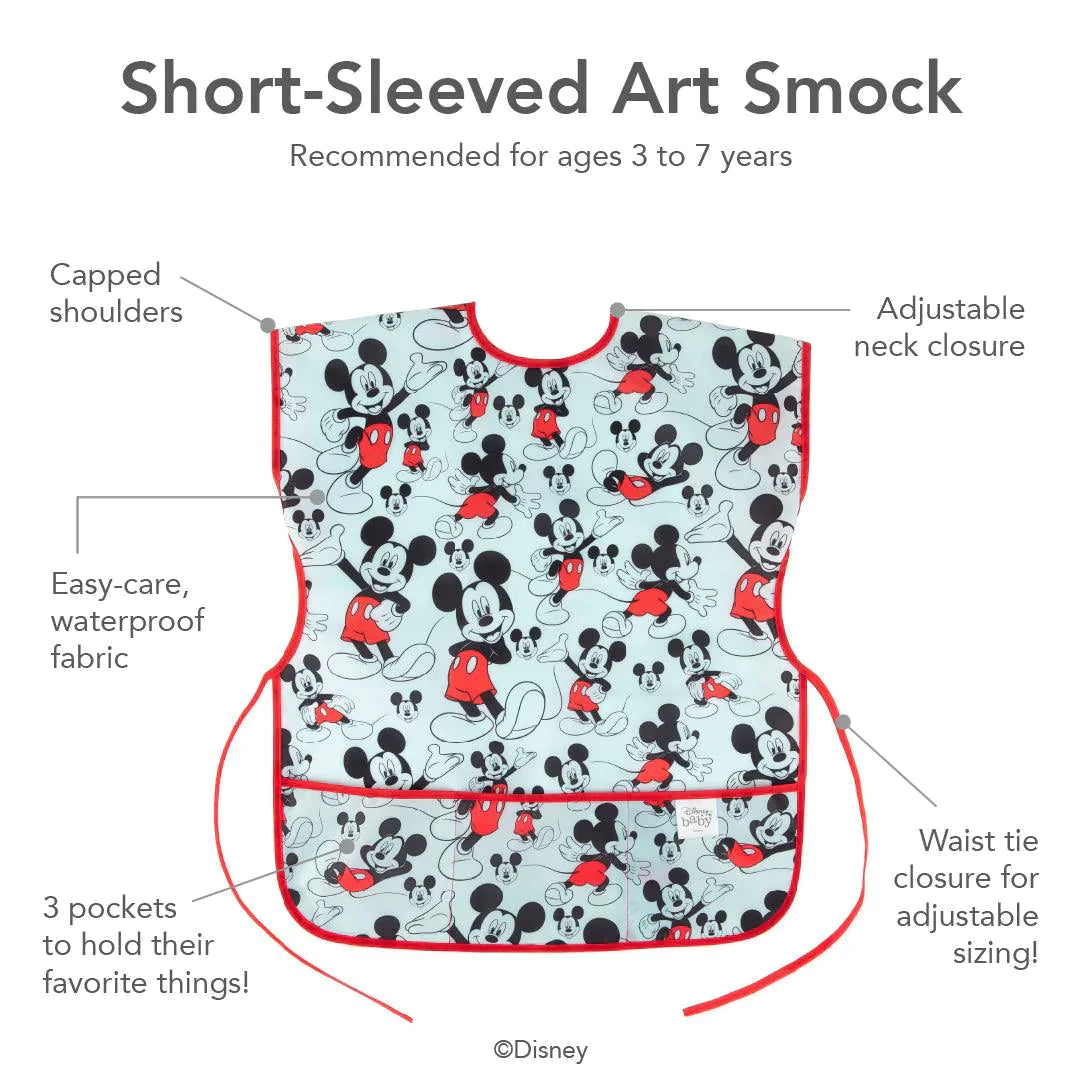 Classic Mickey Mouse Short-Sleeved Children's Smock 3-7 yrs | Bumkins