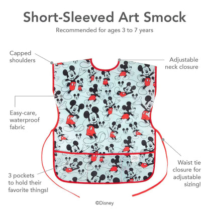 Classic Mickey Mouse Short-Sleeved Children's Smock 3-7 yrs | Bumkins