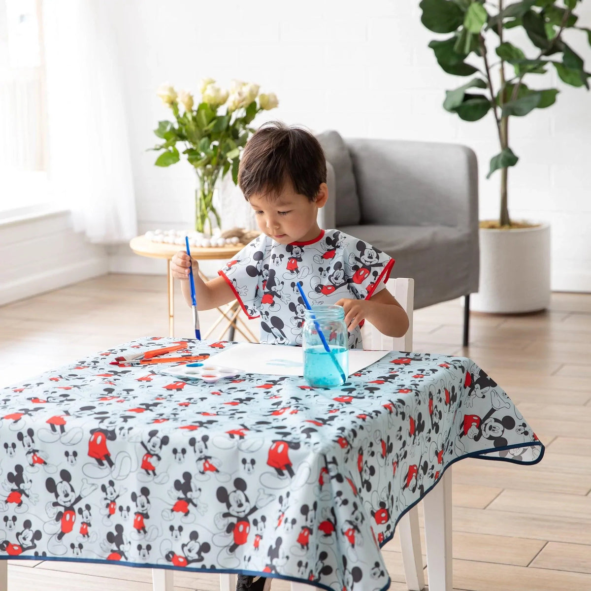 Classic Mickey Mouse Short-Sleeved Children's Smock 3-7 yrs | Bumkins