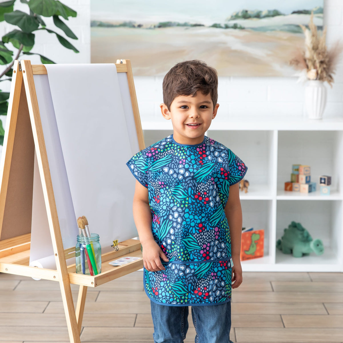 Animal Print Waterproof Art Smock, Apron for Kids 3-7 yrs | Bumkins