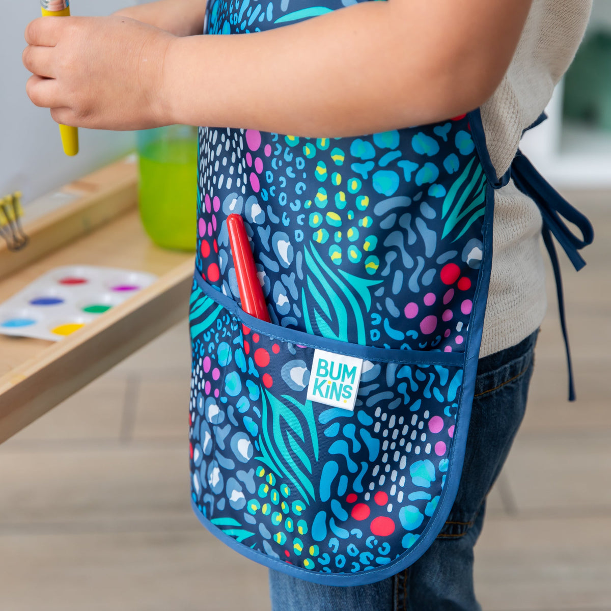Animal Print Waterproof Art Smock, Apron for Kids 3-7 yrs | Bumkins
