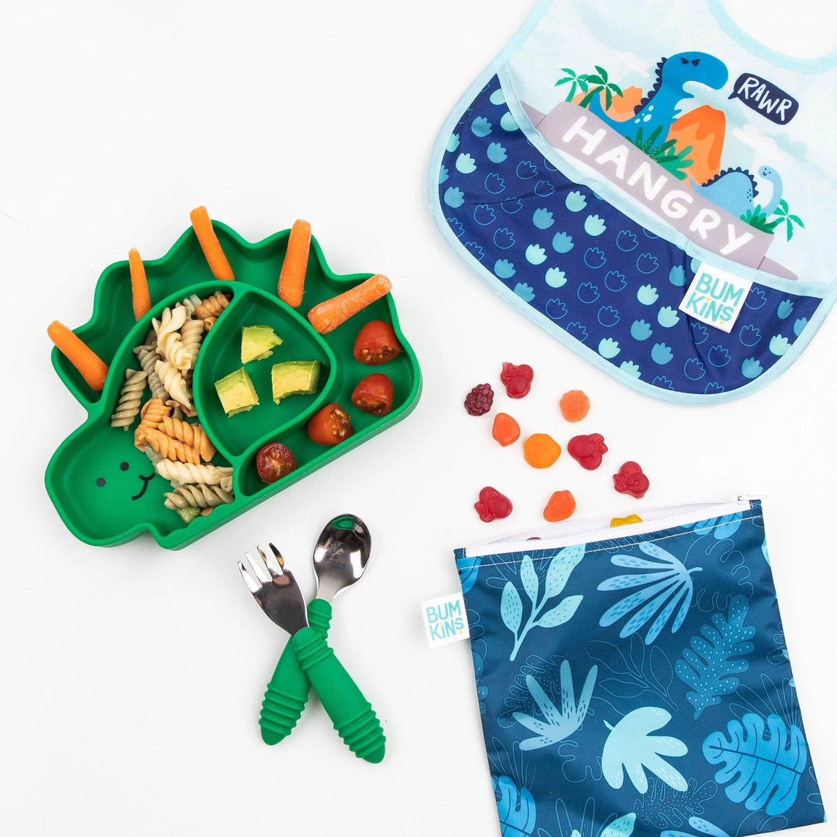 Silicone Suction Plate for Baby & Toddler - Dinosaur Baby | Bumkins