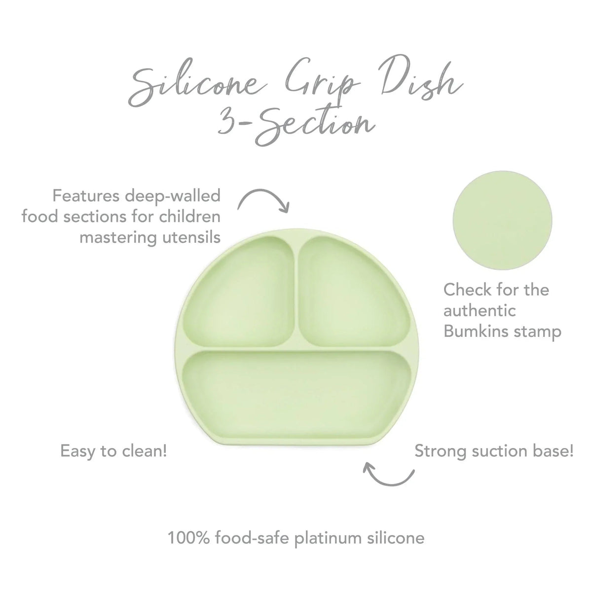 Silicone Suction Plate for Baby & Toddler - Sage Baby | Bumkins
