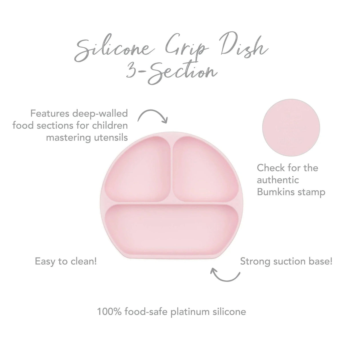 Silicone Suction Plate for Baby & Toddler - Pink Baby | Bumkins