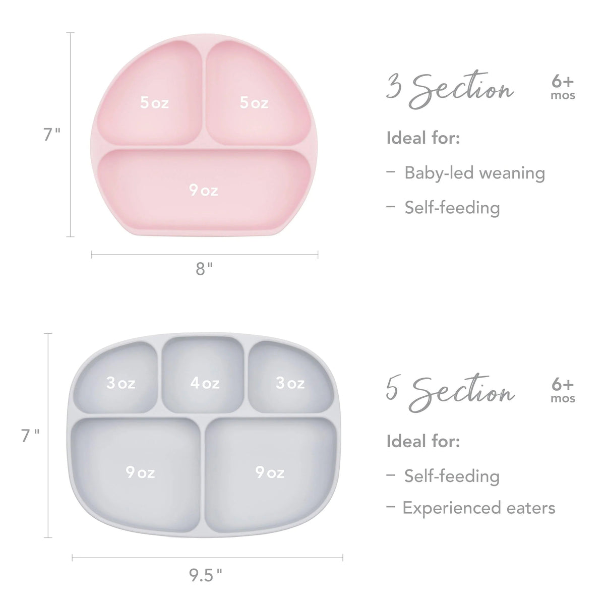 Silicone Suction Plate for Baby & Toddler - Pink Baby | Bumkins