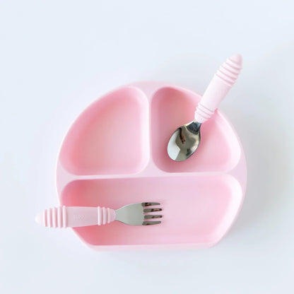 Silicone Suction Plate for Baby & Toddler - Pink Baby | Bumkins