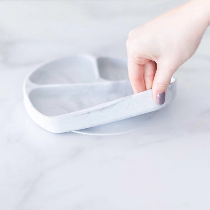 Silicone Suction Plate for Baby & Toddler - Marble Baby | Bumkins