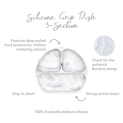 Silicone Suction Plate for Baby & Toddler - Marble Baby | Bumkins