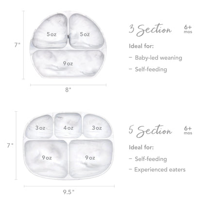 Silicone Suction Plate for Baby & Toddler - Marble Baby | Bumkins