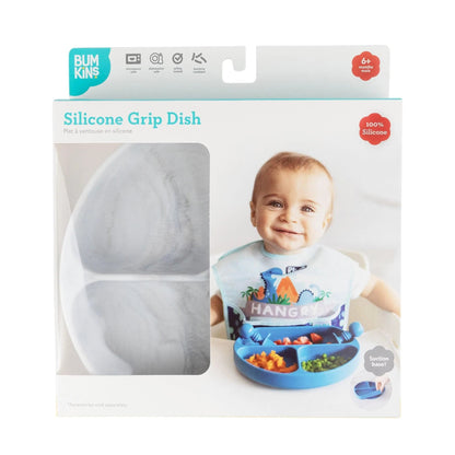 Silicone Suction Plate for Baby & Toddler - Marble Baby | Bumkins
