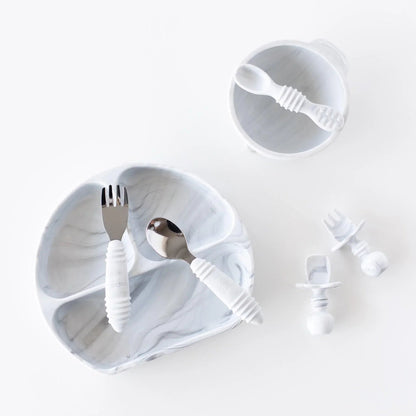 Silicone Suction Plate for Baby & Toddler - Marble Baby | Bumkins