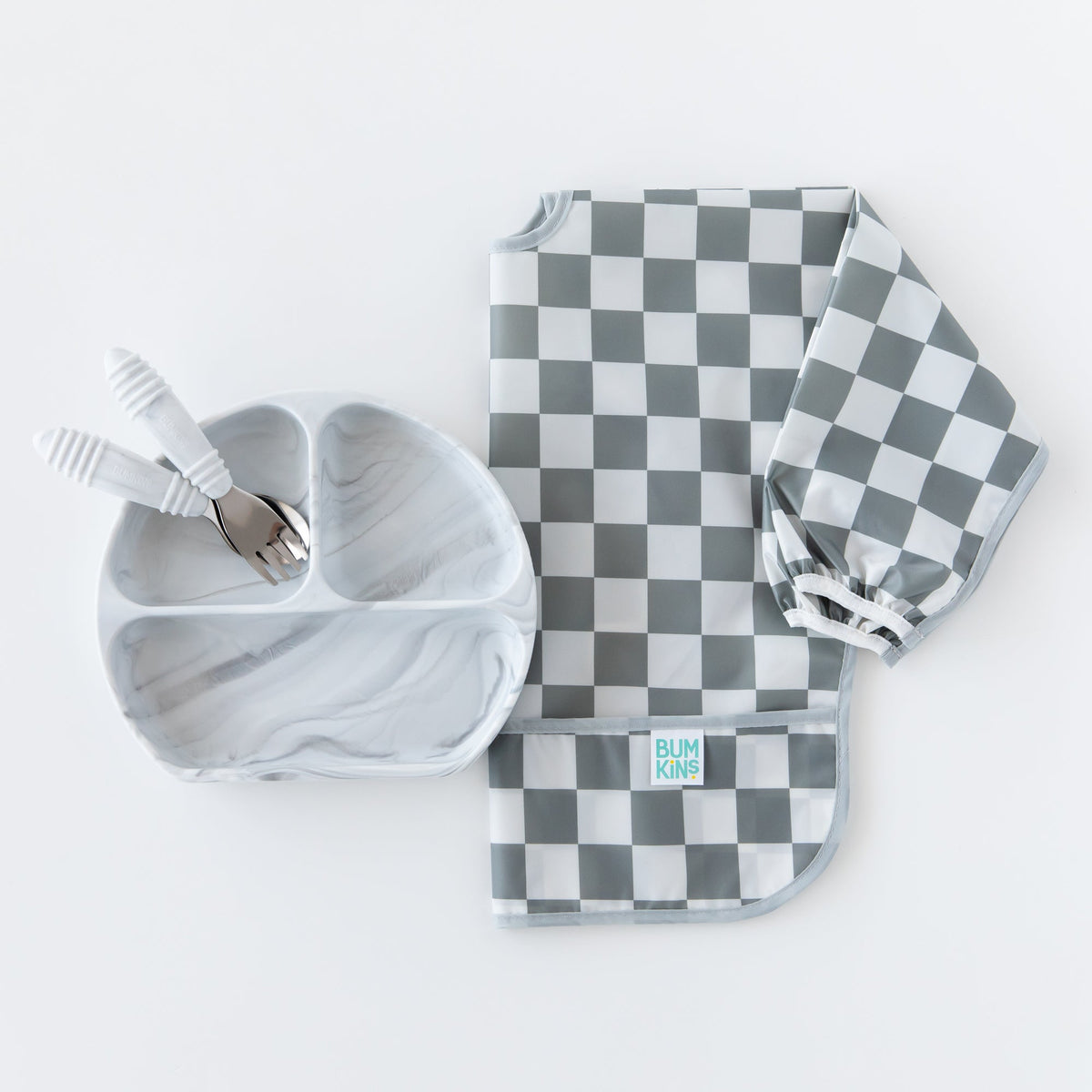 Silicone Suction Plate for Baby & Toddler - Marble Baby | Bumkins
