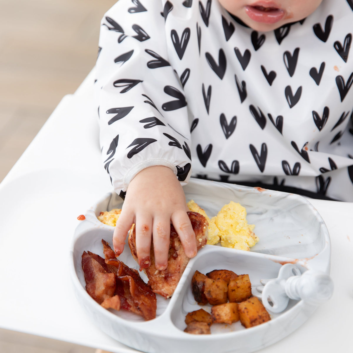 Silicone Suction Plate for Baby & Toddler - Marble Baby | Bumkins