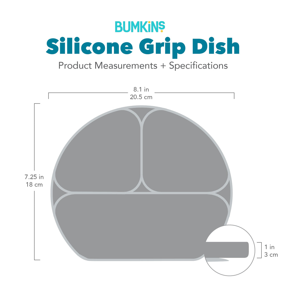 Silicone Suction Plate for Baby & Toddler - Dark Blue Baby | Bumkins