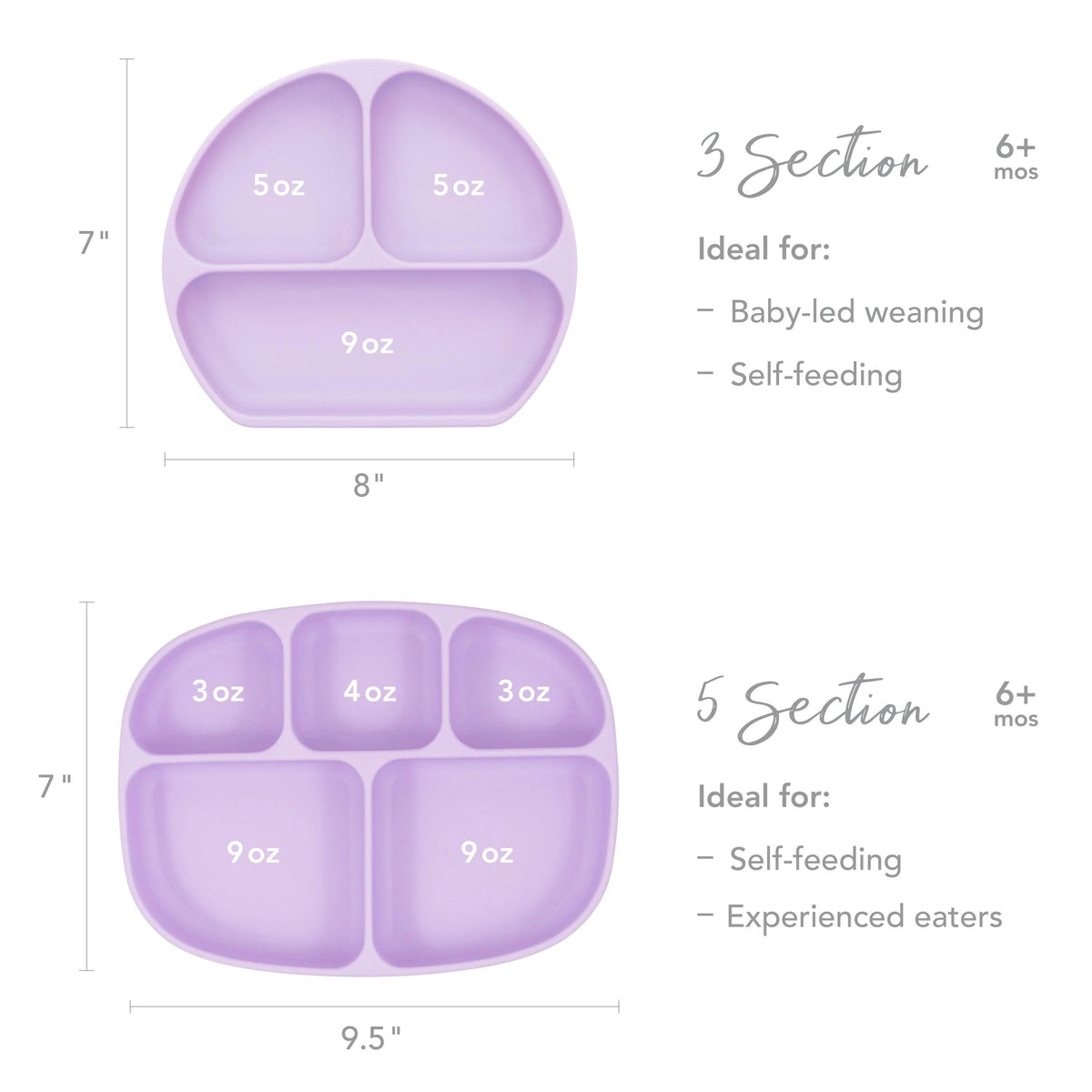 Silicone Suction Plate for Baby & Toddler - Lavender Baby | Bumkins