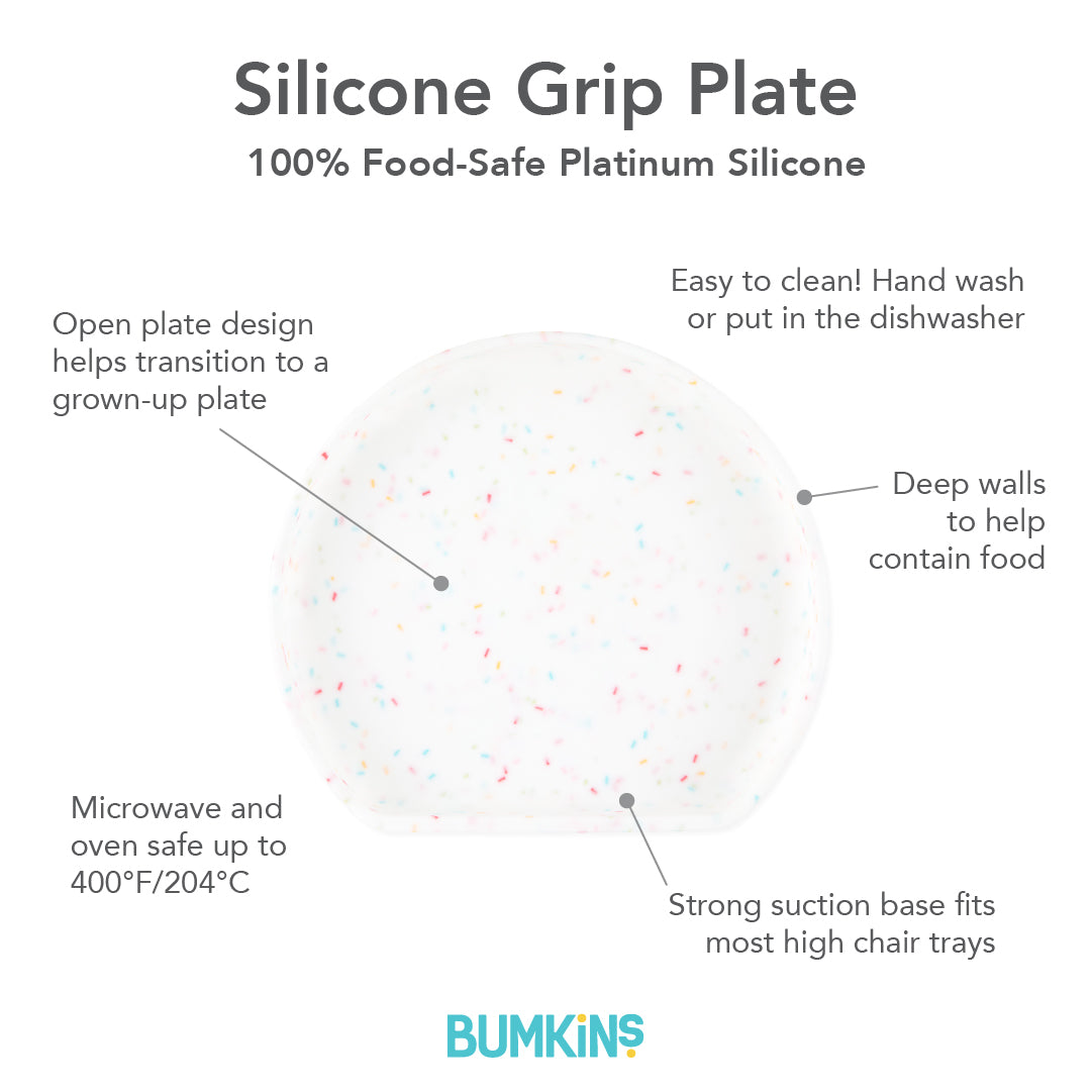 Vanilla Sprinkle Silicone Plate with Suction & Deep Walls | Bumkins