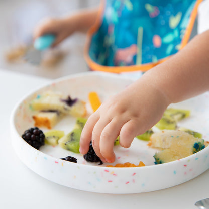 Vanilla Sprinkle Silicone Plate with Suction & Deep Walls | Bumkins