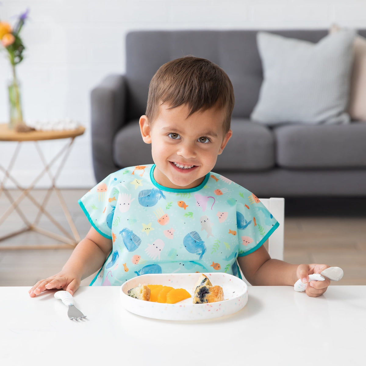 Vanilla Sprinkle Silicone Plate with Suction & Deep Walls | Bumkins