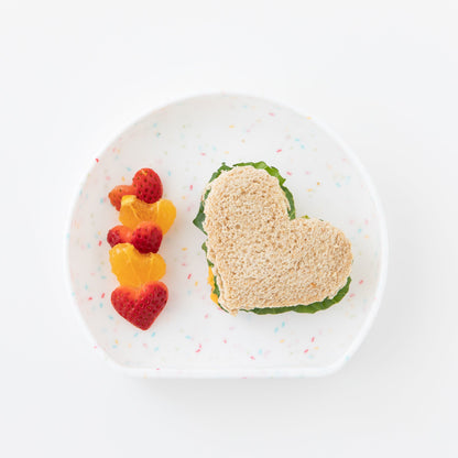 Vanilla Sprinkle Silicone Plate with Suction & Deep Walls | Bumkins