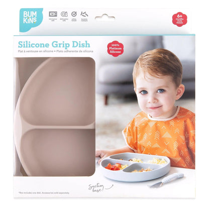 Divided Silicone Plates with Suction in Boho Sand | Bumkins