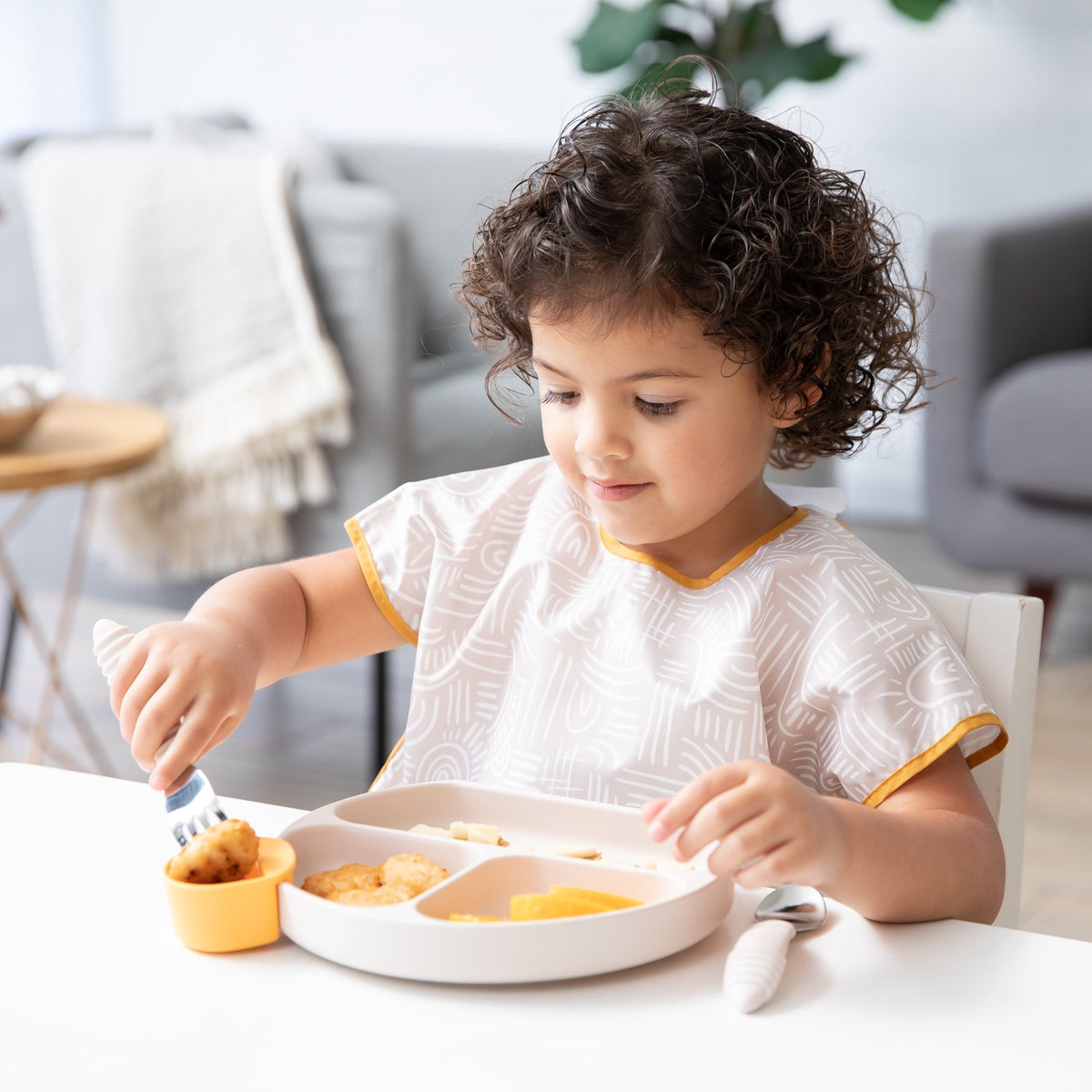 Divided Silicone Plates with Suction in Boho Sand | Bumkins