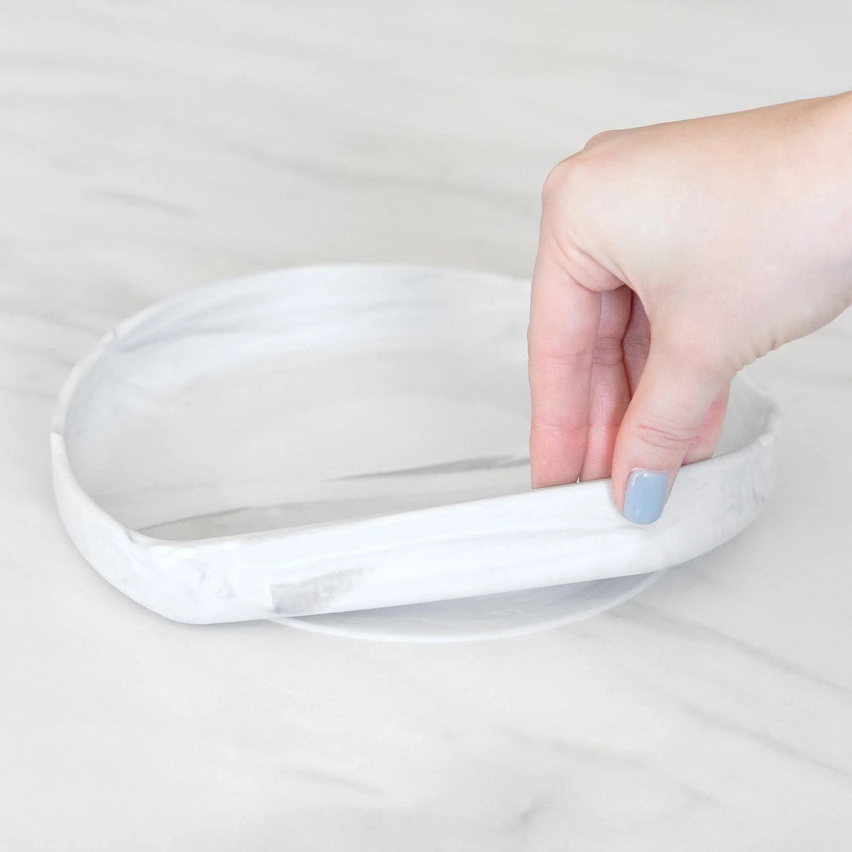 Marble Silicone Kids Suction Plate For Experienced Eaters | Bumkins