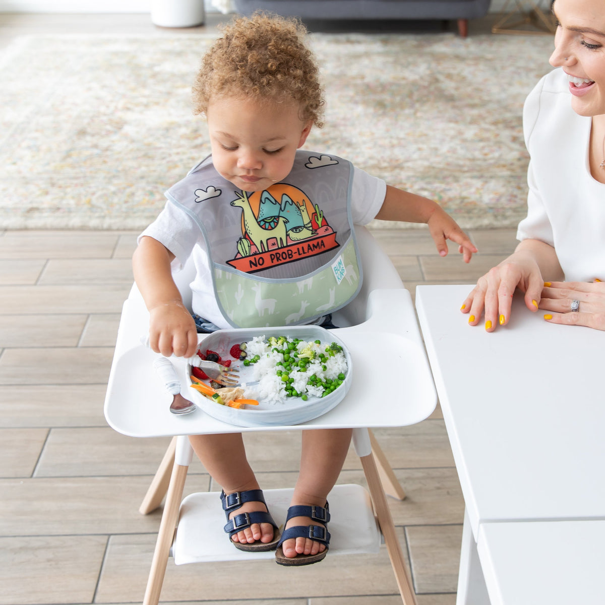 Marble Silicone Kids Suction Plate For Experienced Eaters | Bumkins