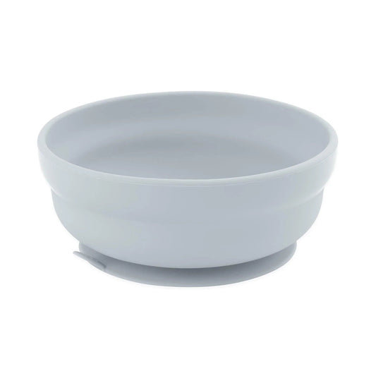 Silicone Stay-Put Suction Bowl For Toddlers in Gray | Bumkins