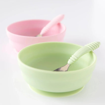 Silicone Suction Bowl w/ Sloped Bottom For Easy Scooping | Bumkins