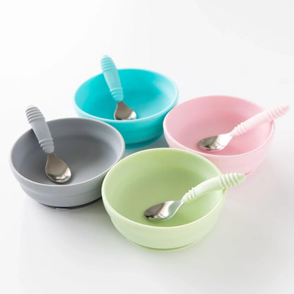 Silicone Suction Bowl w/ Sloped Bottom For Easy Scooping | Bumkins