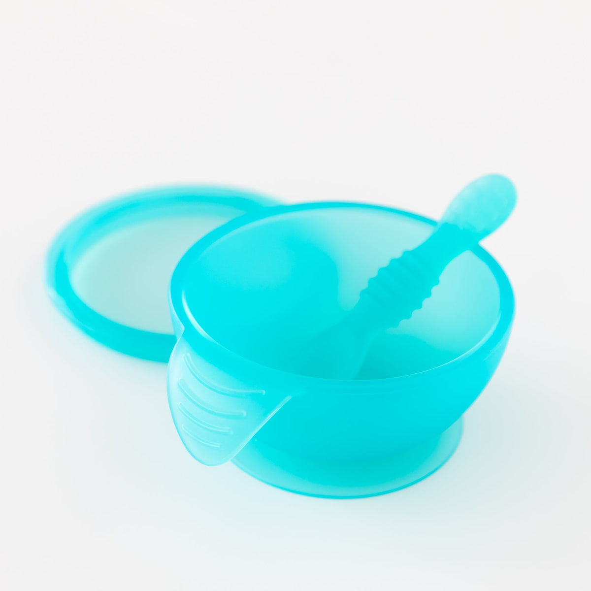 Silicone First Feeding Set, Blue Jelly | Bowl + Spoon + Lid | Bumkins