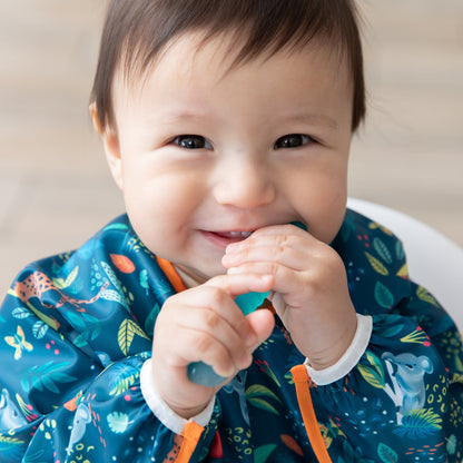 Silicone First Feeding Set, Blue Jelly | Bowl + Spoon + Lid | Bumkins