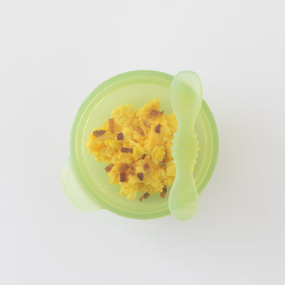 Silicone Suction Bowl + Spoon Set, Green Jelly | Bumkins