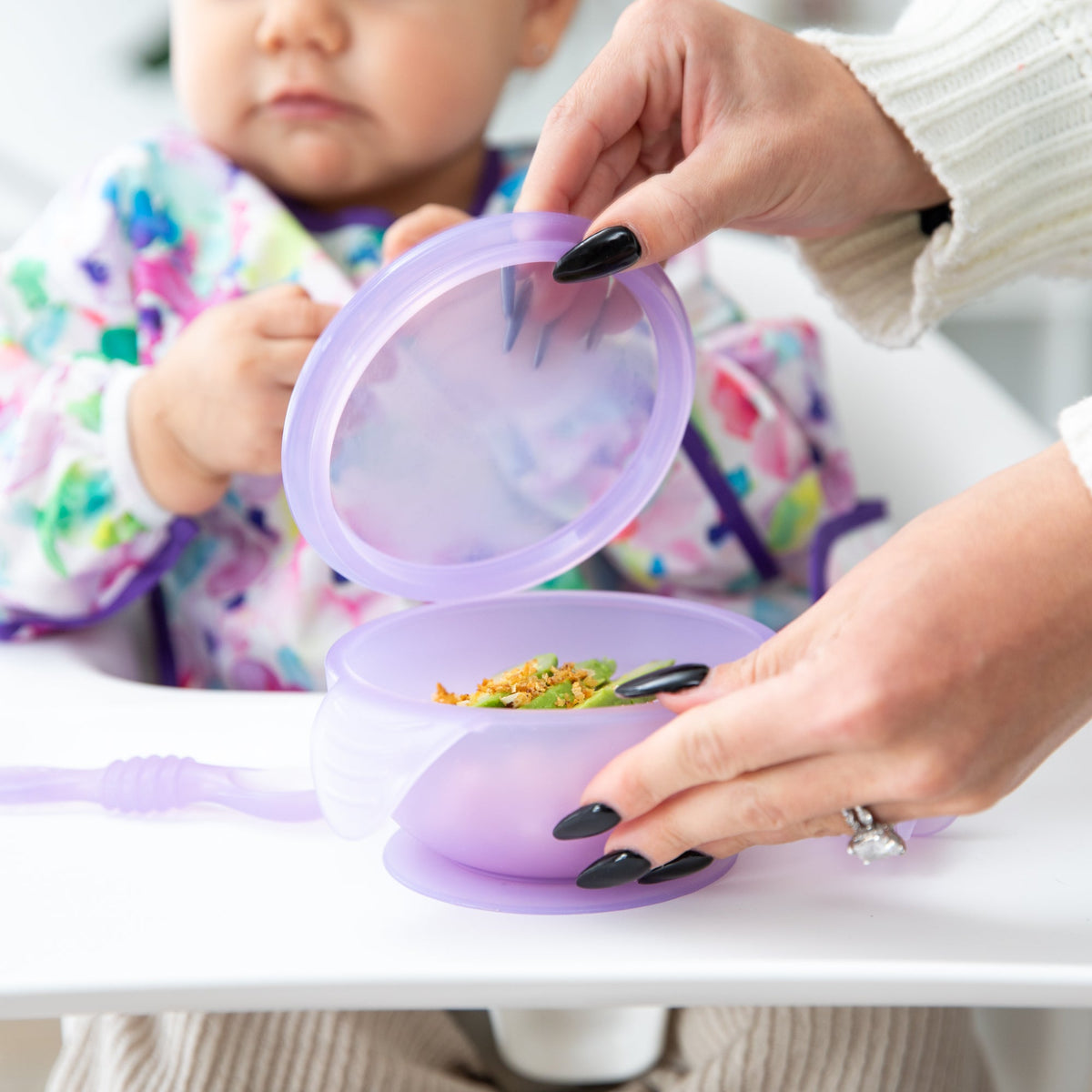 Purple Jelly Silicone First Feeding Set for Babies | Bumkins