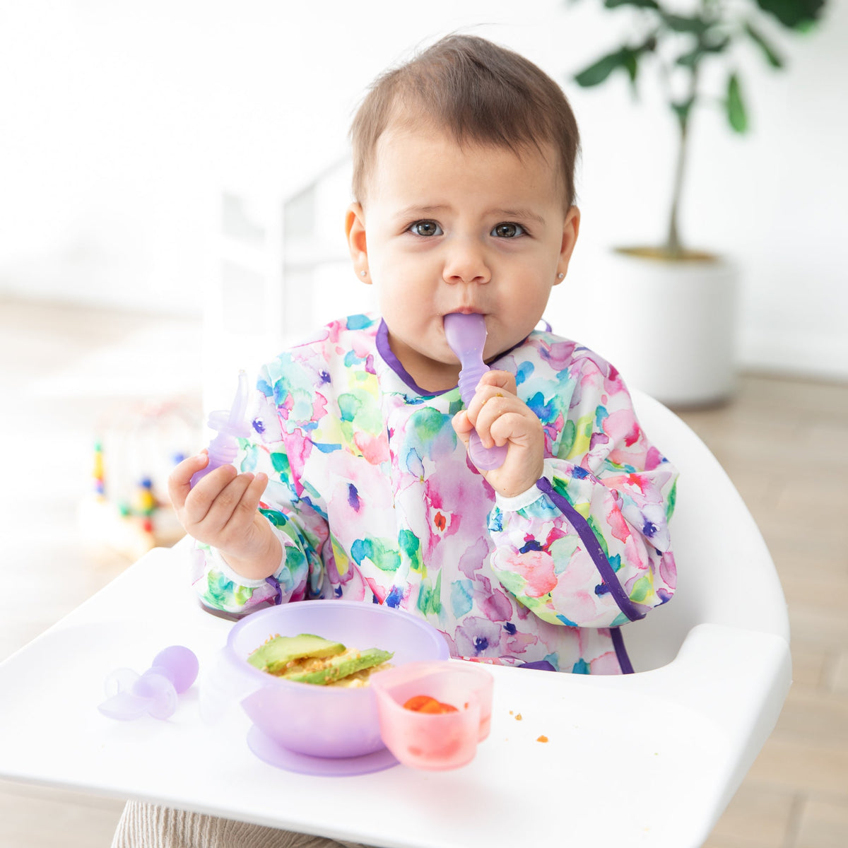 Purple Jelly Silicone First Feeding Set for Babies | Bumkins