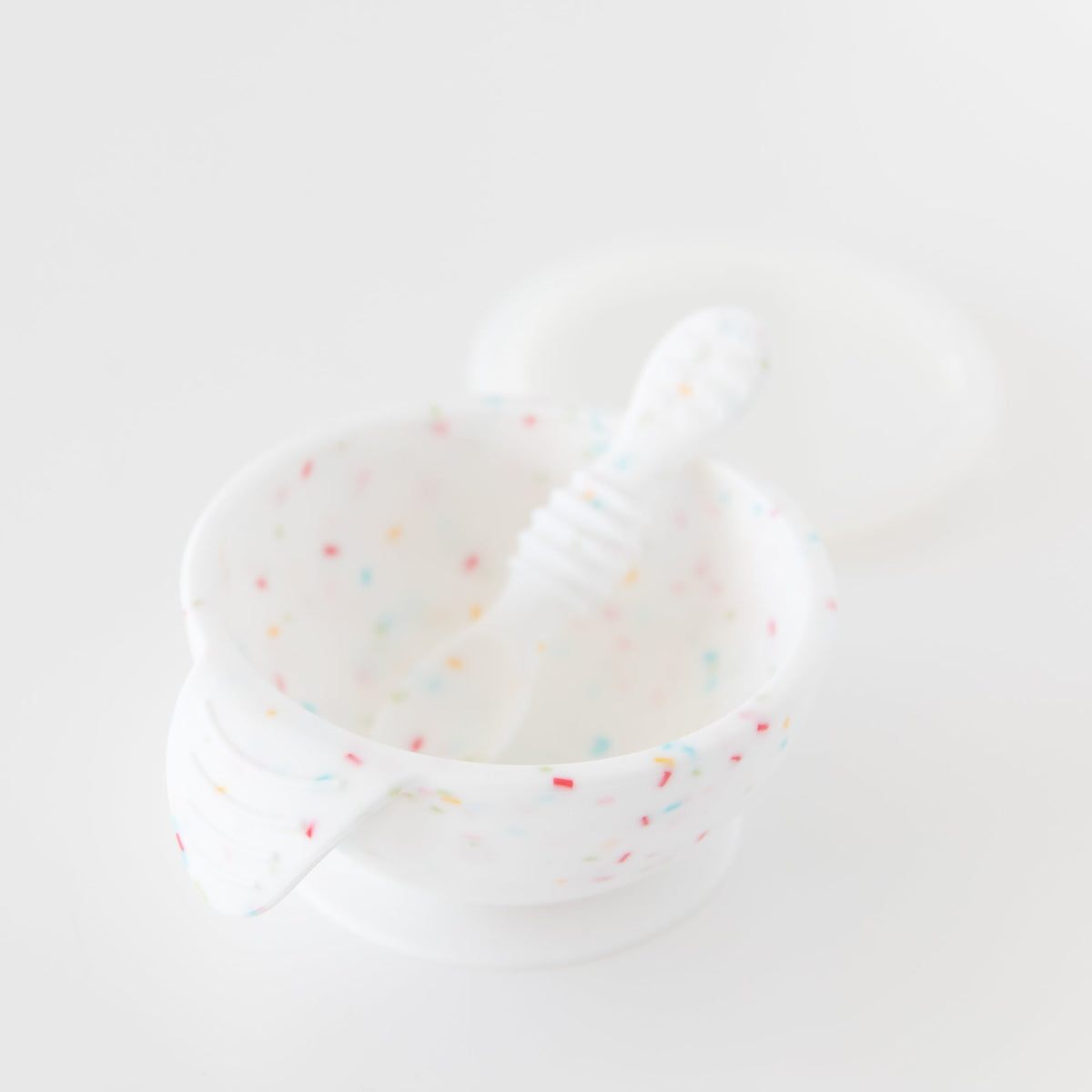 Vanilla Sprinkle Silicone Feeding Set: Baby Bowl & Training Spoon | Bumkins