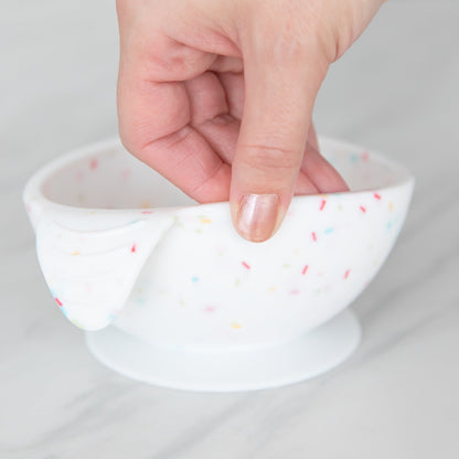 Vanilla Sprinkle Silicone Feeding Set: Baby Bowl & Training Spoon | Bumkins