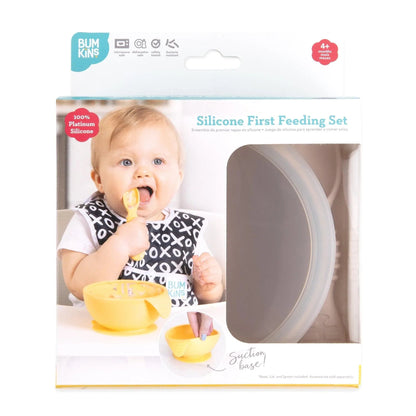 BPA-Free Silicone Baby Feeding Set with Bowl, Spoon & Lid | Bumkins