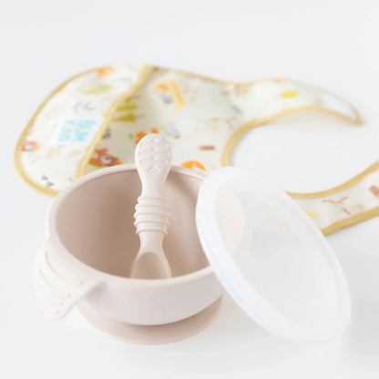 BPA-Free Silicone Baby Feeding Set with Bowl, Spoon & Lid | Bumkins
