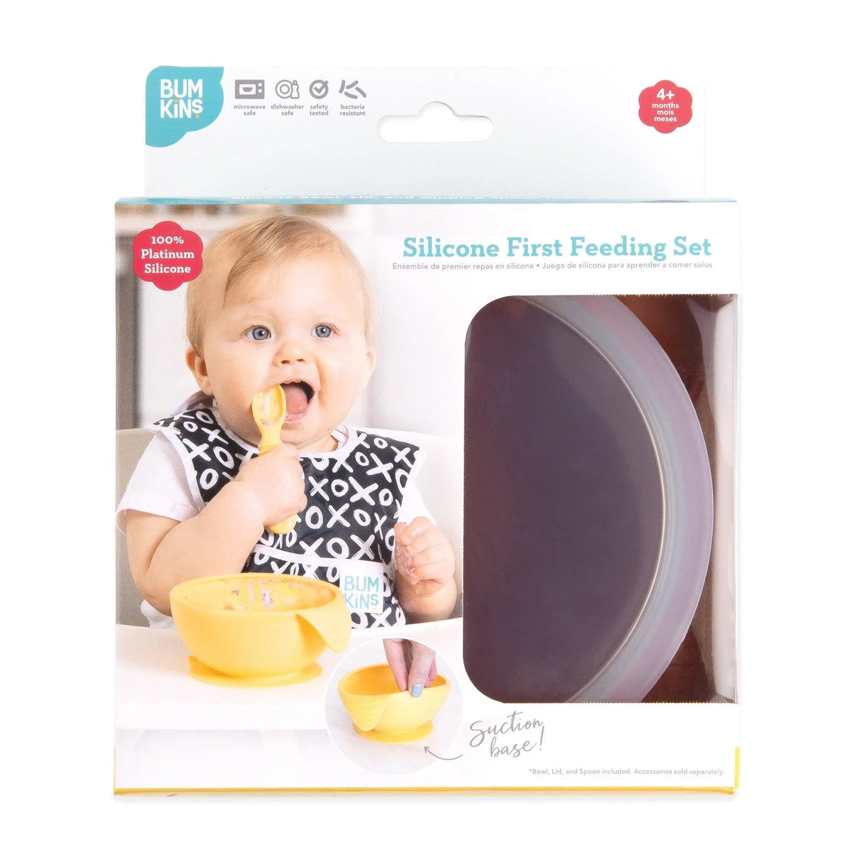 Silicone Baby Feeding Set For First Foods in Clay | Bumkins