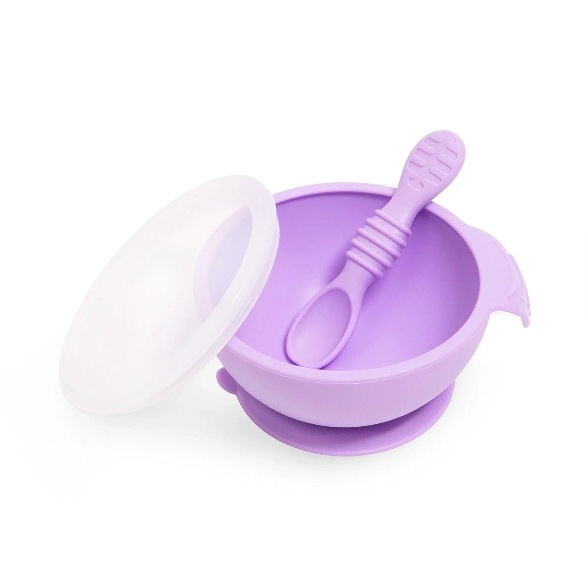 Lavender Baby Bowl, Spoon + Lid Set For Baby's First Bites | Bumkins