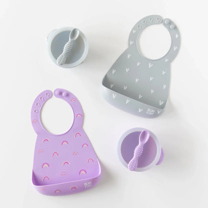 Lavender Baby Bowl, Spoon + Lid Set For Baby's First Bites | Bumkins