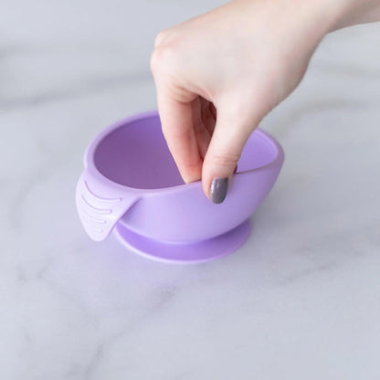 Lavender Baby Bowl, Spoon + Lid Set For Baby's First Bites | Bumkins