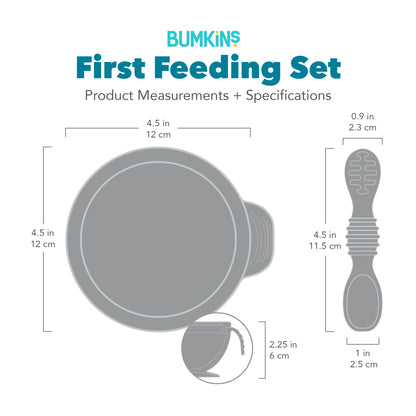 Lavender Baby Bowl, Spoon + Lid Set For Baby's First Bites | Bumkins